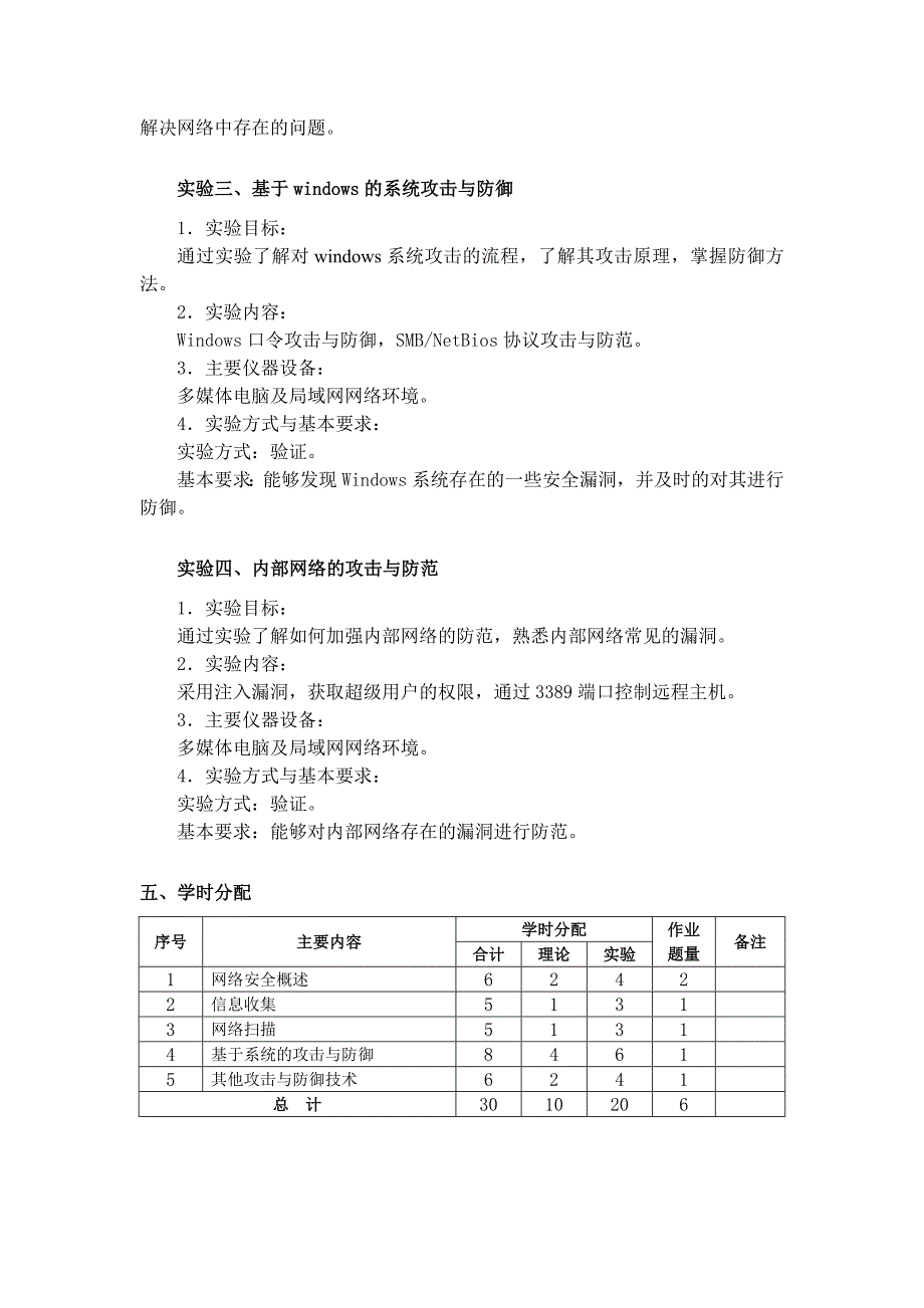 《网络攻防技术》课程教学大纲_第4页