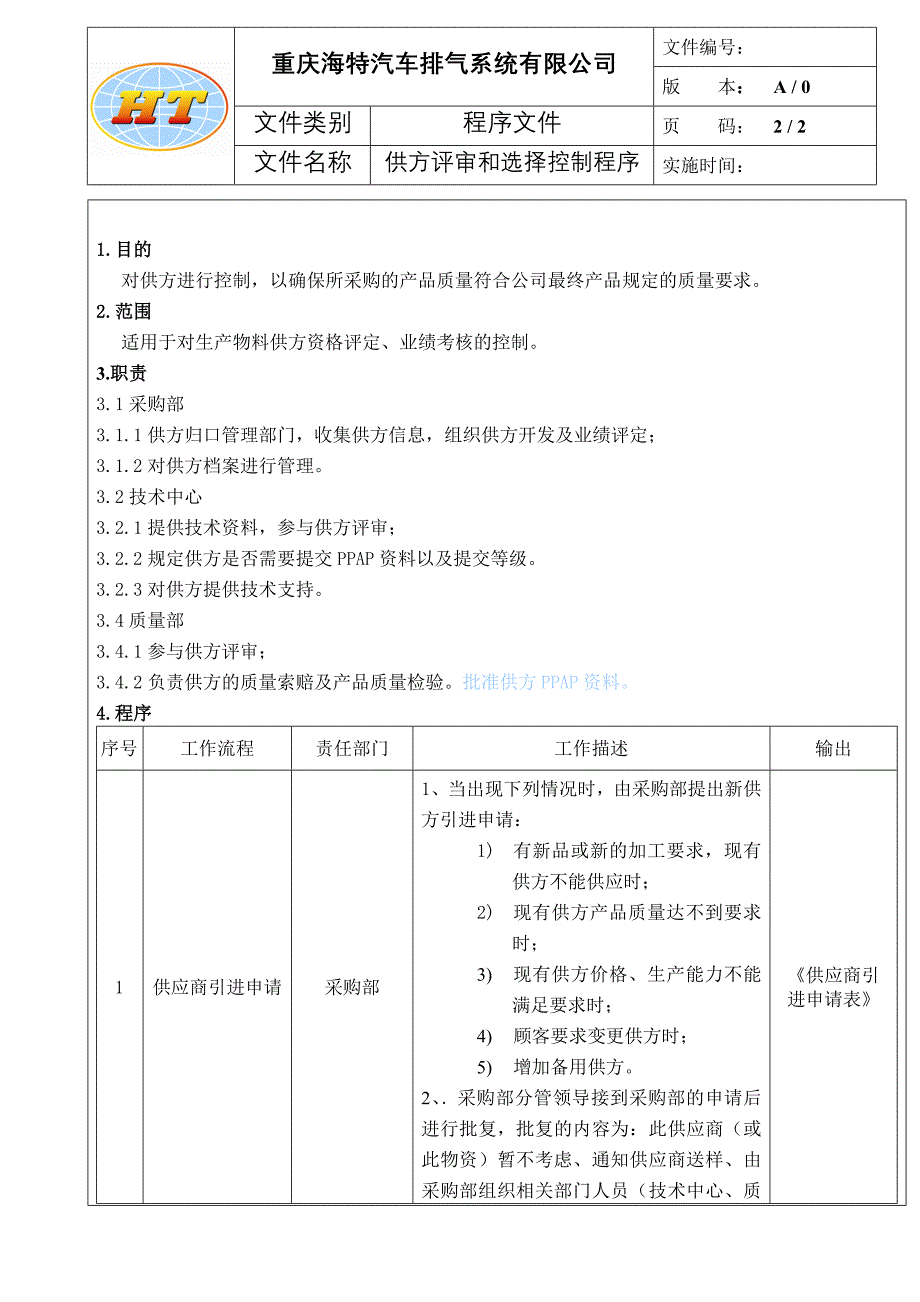 供方评审和选择控制程序21630_第2页