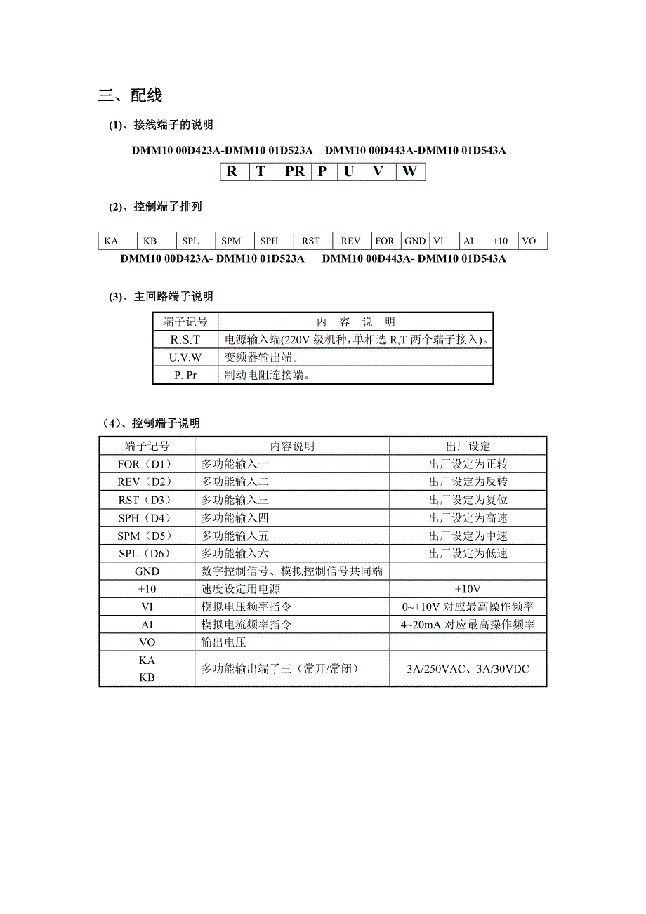 德玛DM-M迷你型变频器说明书_第3页