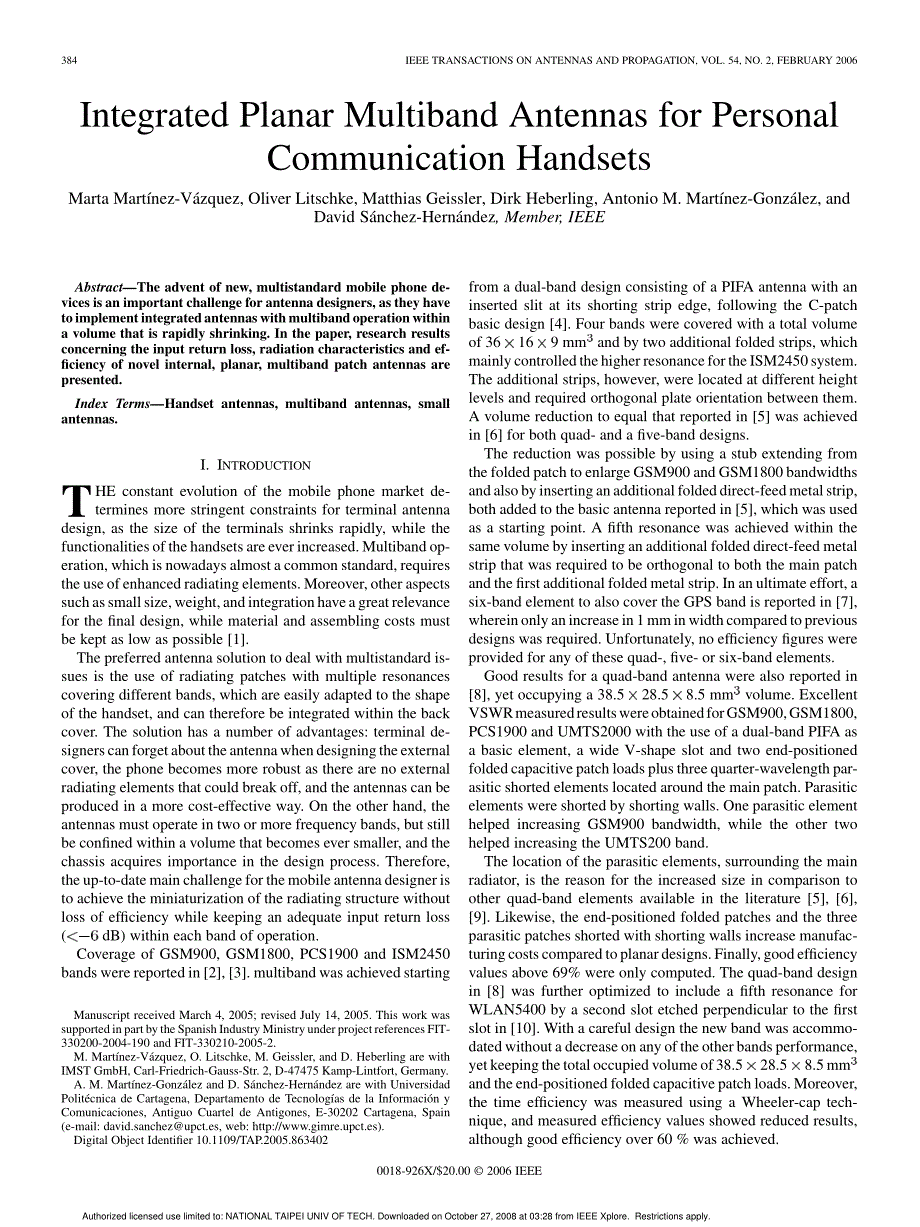 手持装置之多频平面天线设计_第1页