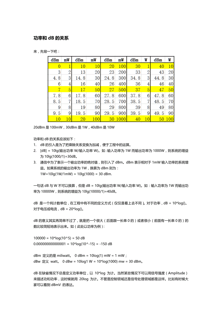 功率和dB的关系_第1页