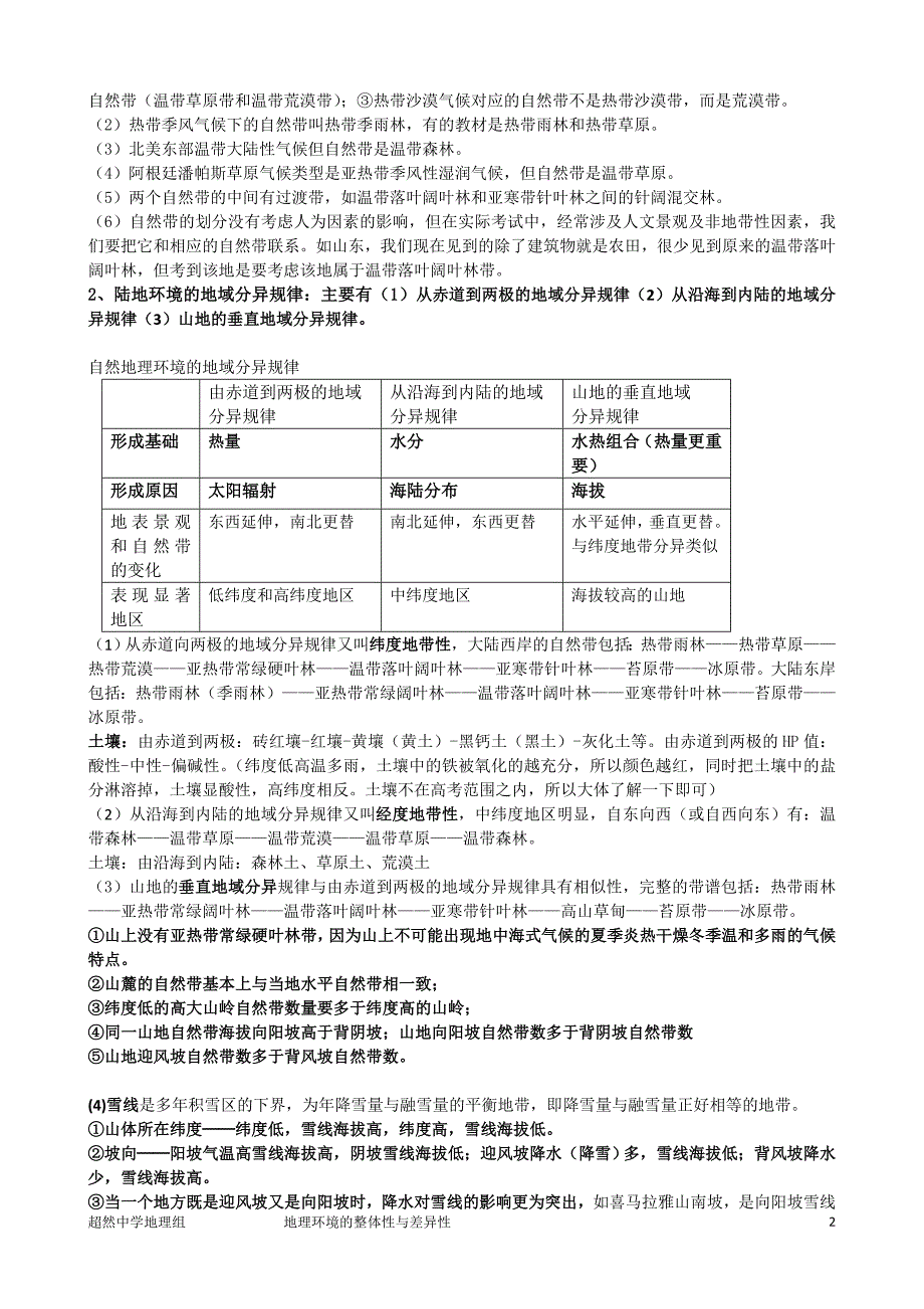 必修一第五章地理环境的整体性与差异性学案_第2页