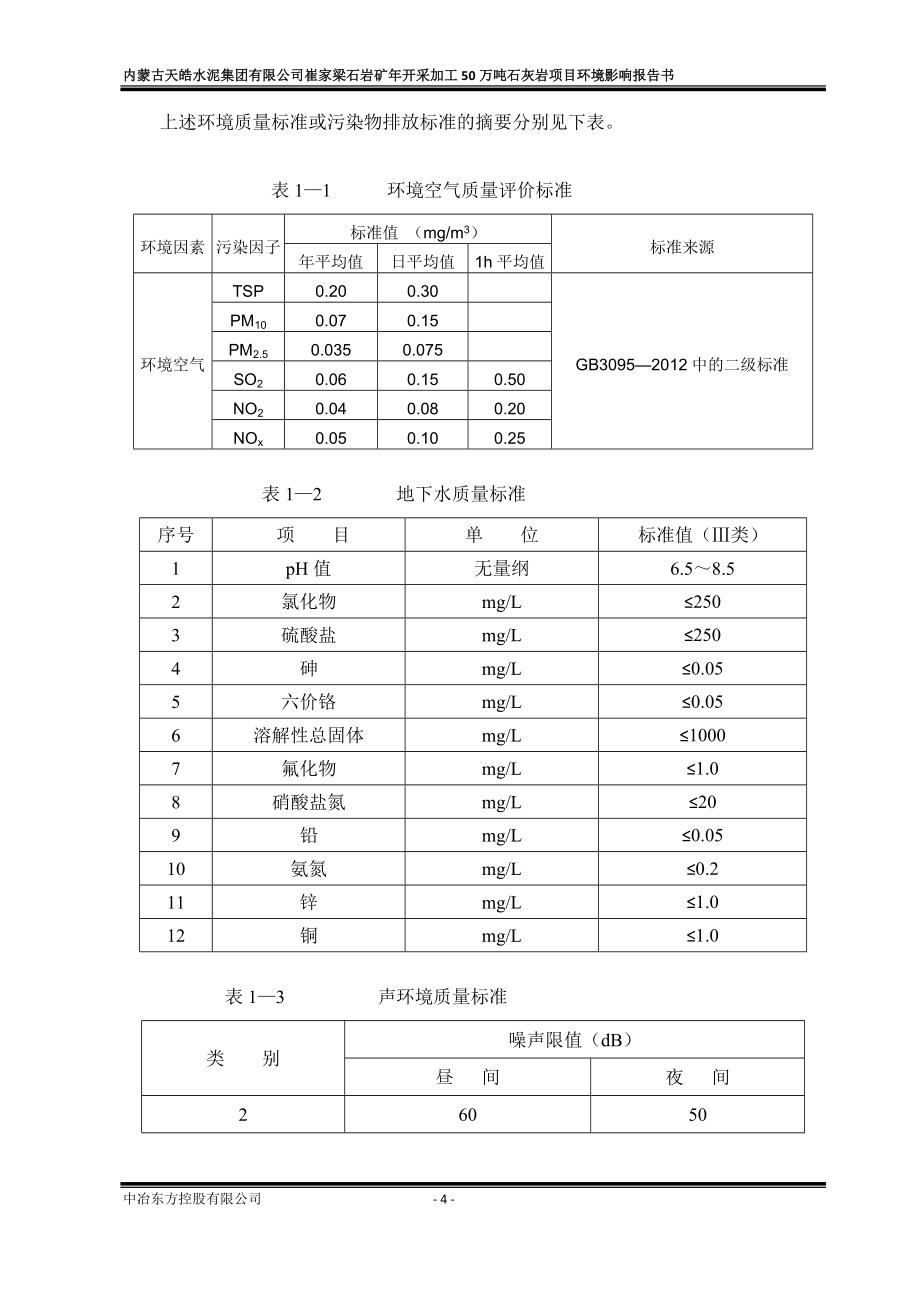 内蒙古天皓水泥集团有限公司崔家梁石岩矿年开采  - 清水河县_第4页