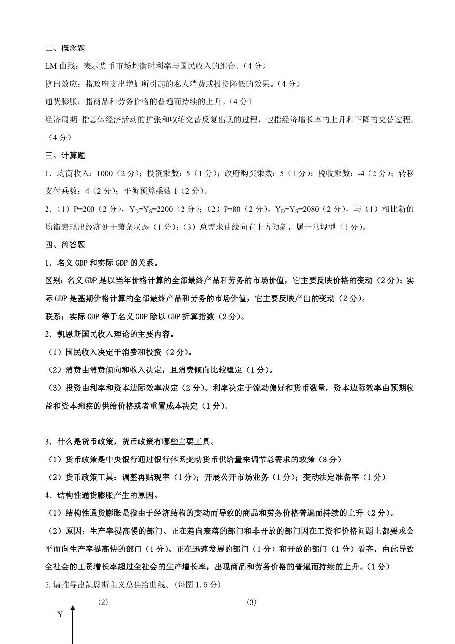 宏观经济学 期末考试试卷_第3页