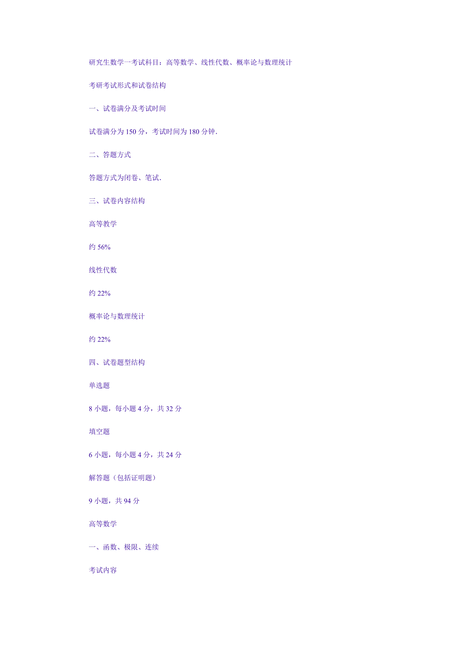 研究生数学一考试科目_第1页