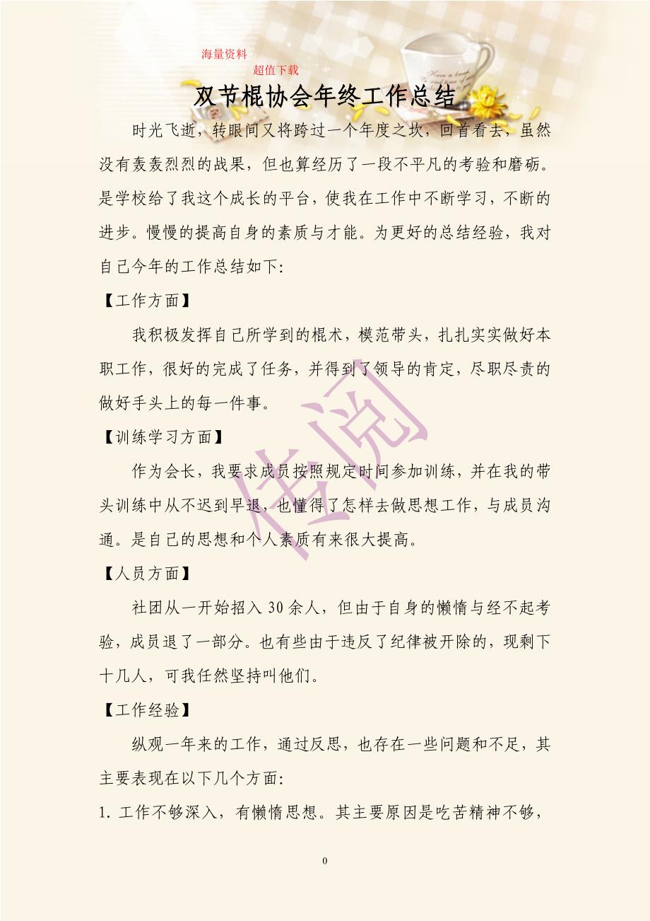 双节棍协会年终工作总结_第1页