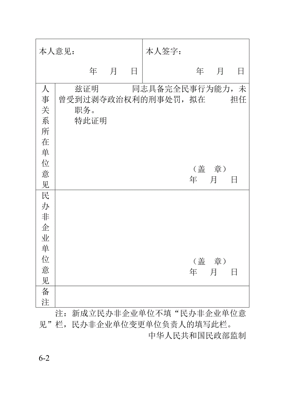 民办非企业单位（个体）负责人登记表_第2页