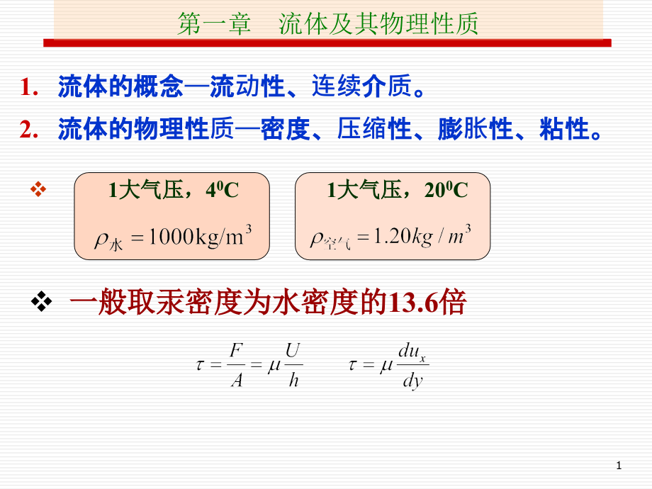 流体力学复习sdu_第1页