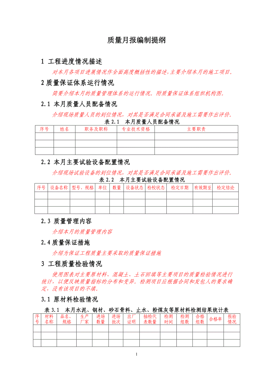 质量月报模板_第2页