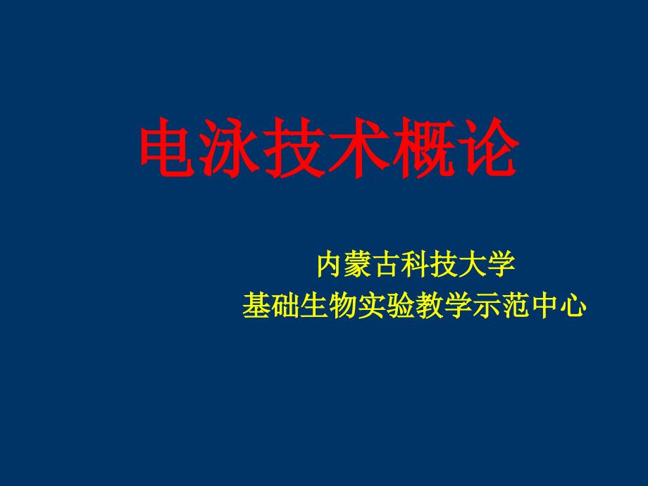 电泳技术概论_第1页