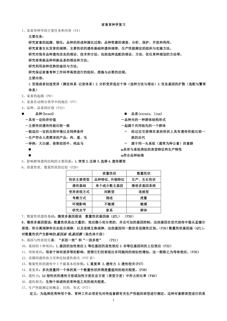 家畜育种学复习重点_第1页