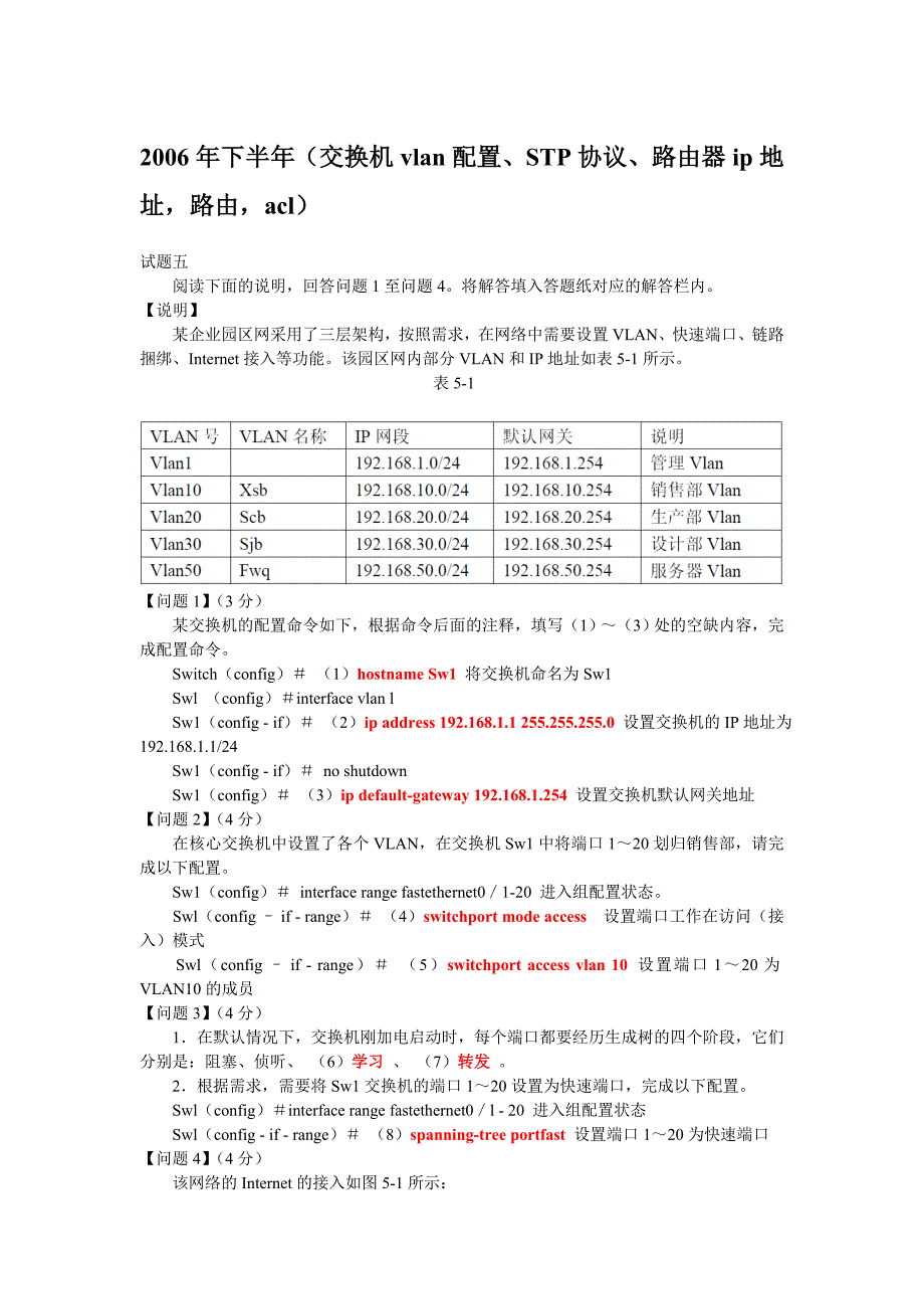 软考网络工程师下午配置真题_第4页