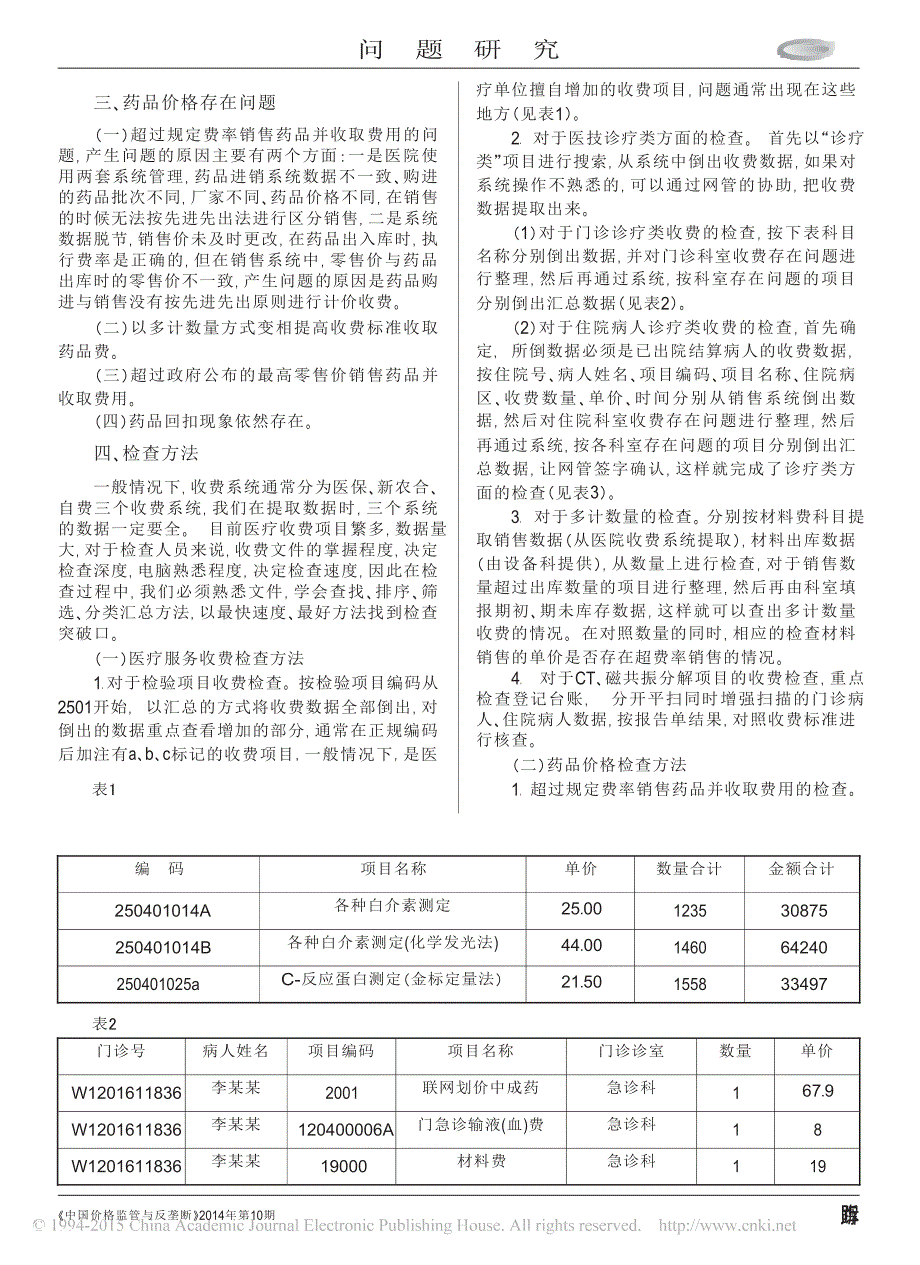 公立医院收费存在问题及检查方法_第3页