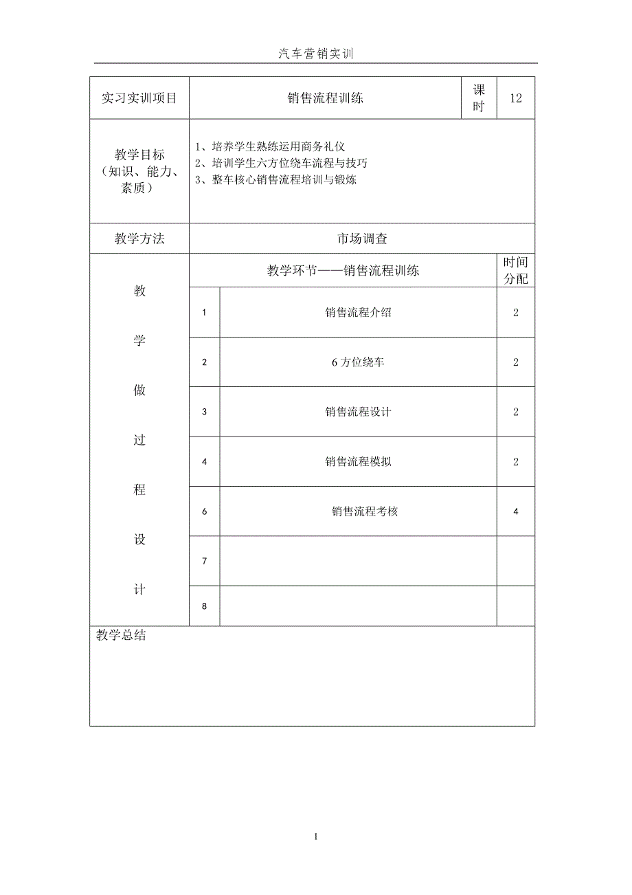 汽车营销实训指导书_第4页