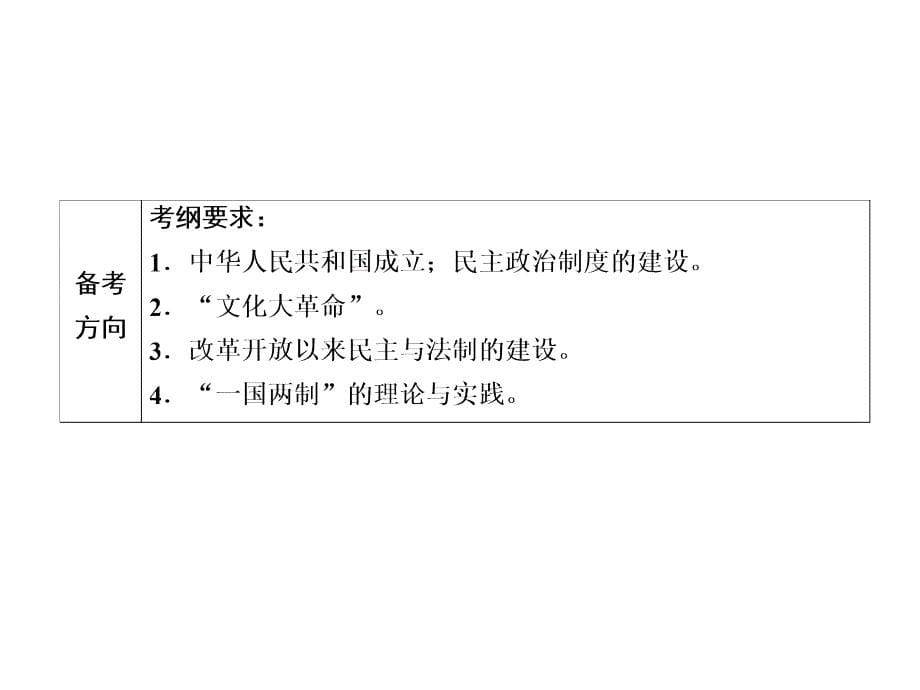 2018届一轮复习人教版  现代中国的政治建设与祖国统一 课件 (70张)_第5页