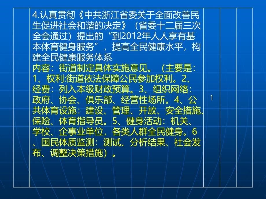 2010年浙江省城市体育先进 街道评分标准讲解_第5页