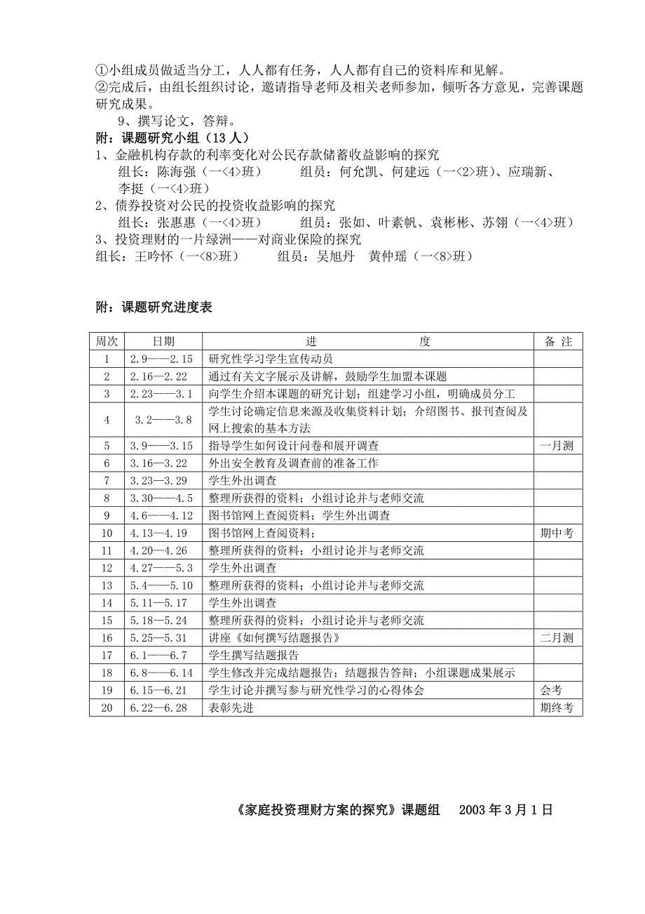 研究性学习课题家庭投资理财方案的探究结题报告_第3页