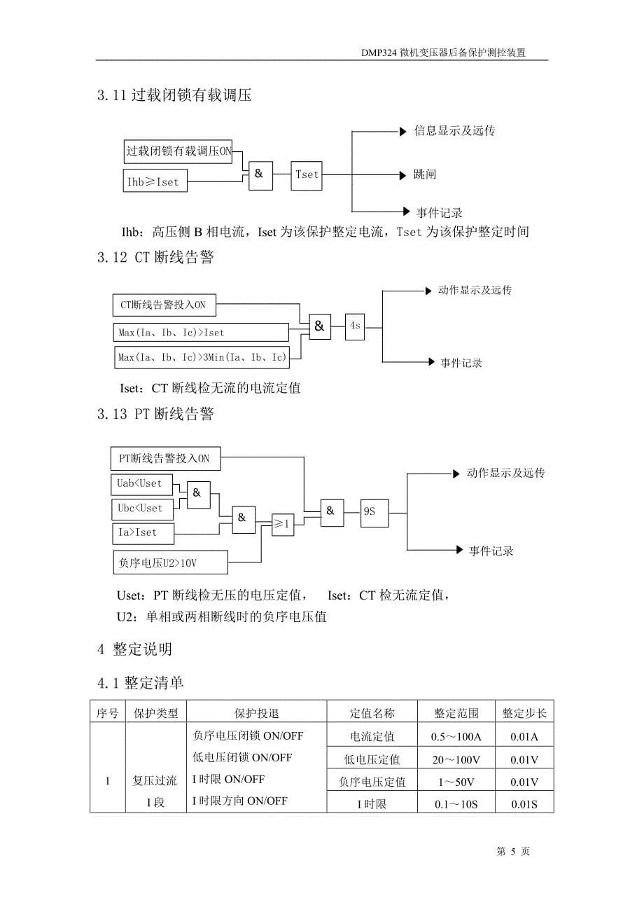 DMP324微机变压器后备保护测控装置_第5页