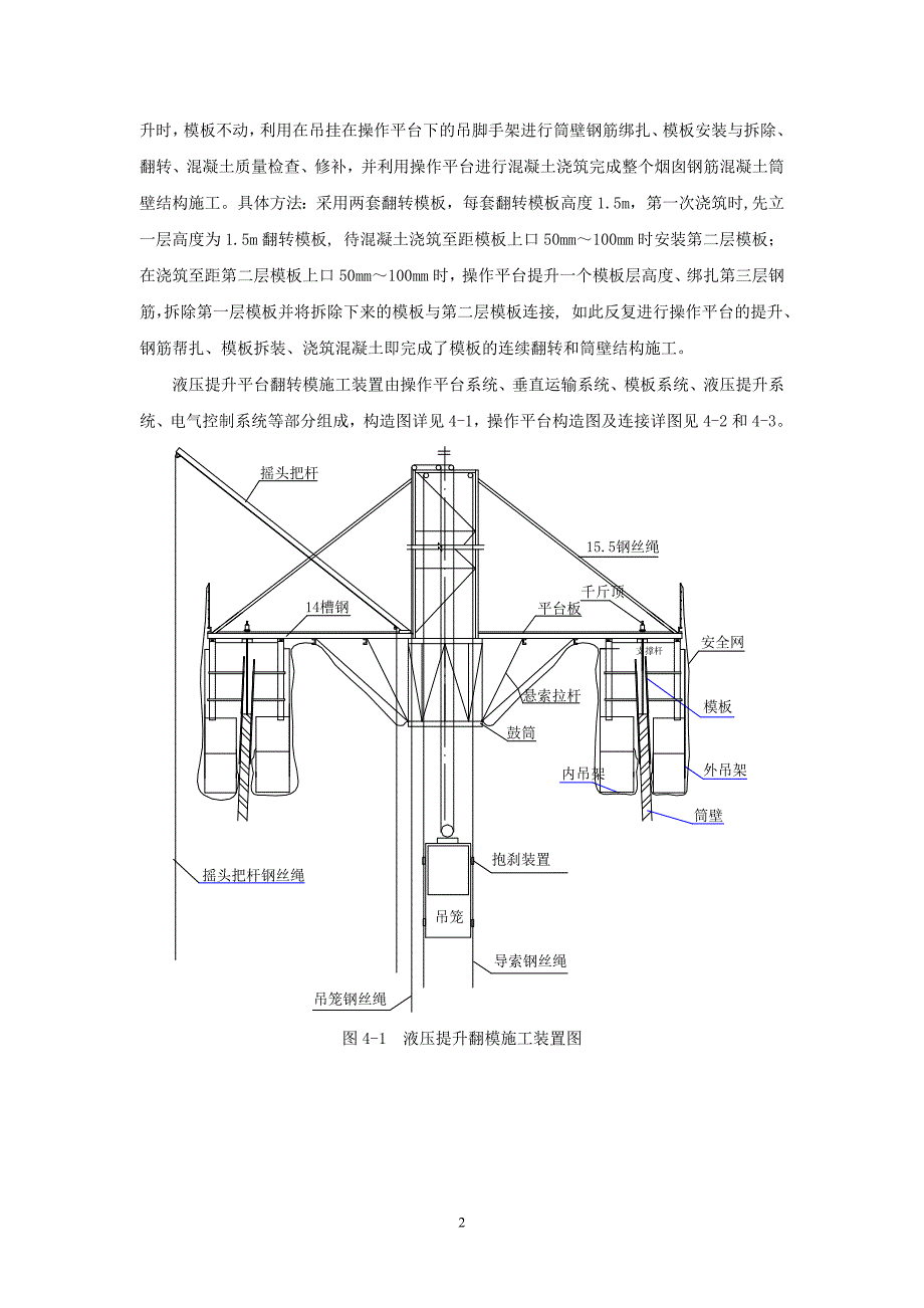 烟囱提升平台翻转模施工工法_第2页