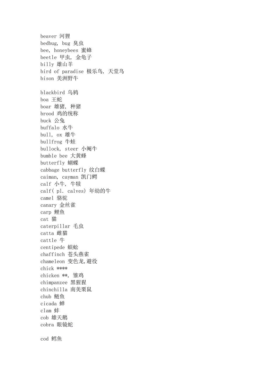 动物的英文翻译_第2页