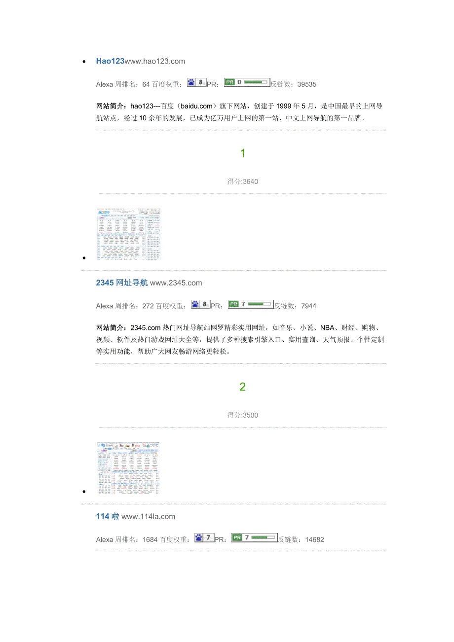 国内权重高的十大导航站_第1页