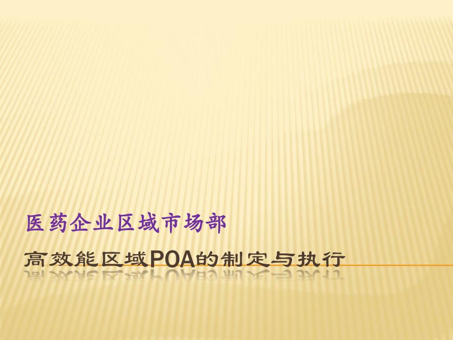 医药区域产品经理项目与行动计划制定POA_第1页