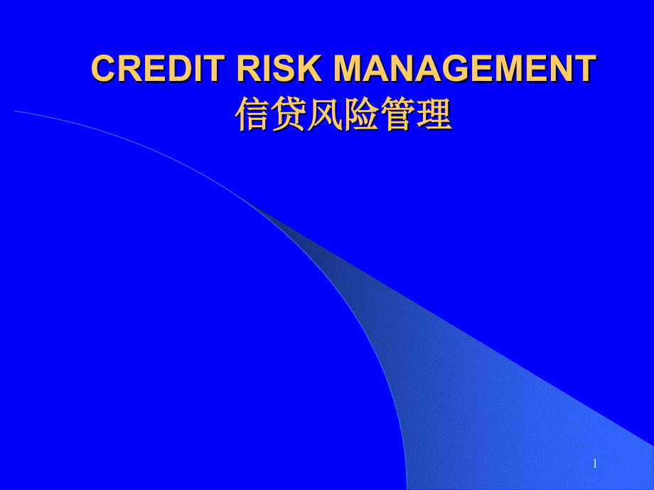 汇丰银行-信贷风险管理_第1页