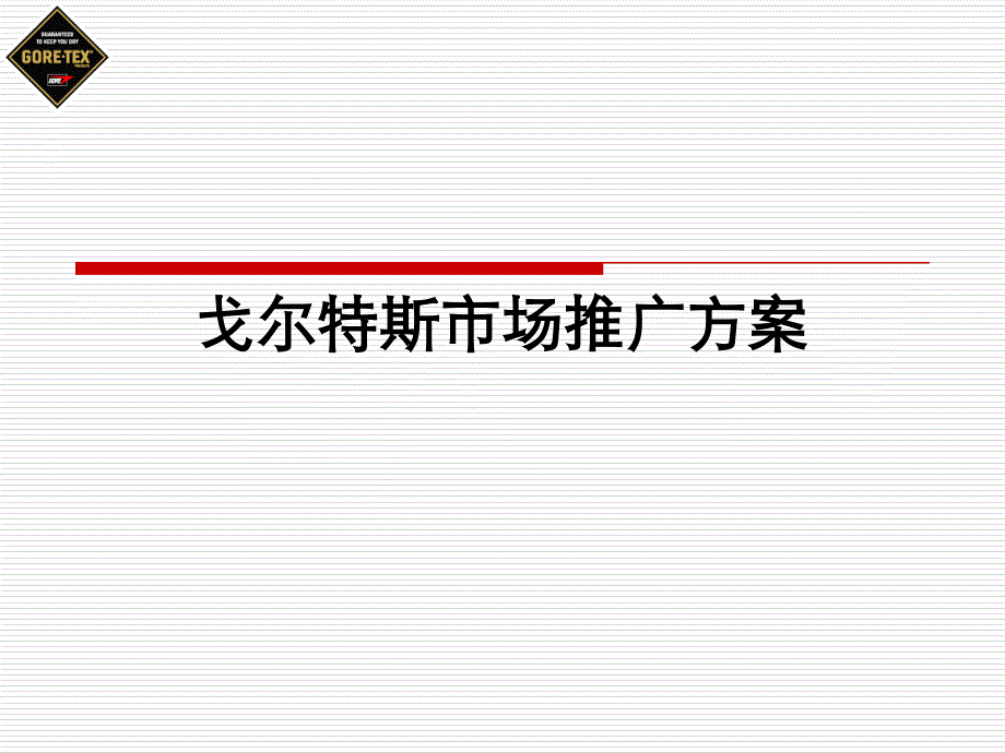 世界知名户外运动品牌戈尔特斯中国市场推广_第1页
