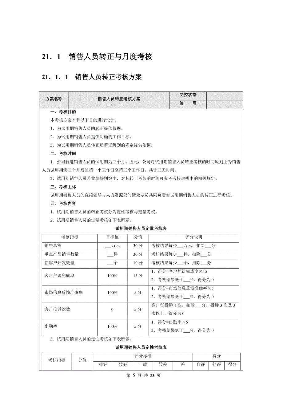 销售部考核指标量化_第5页