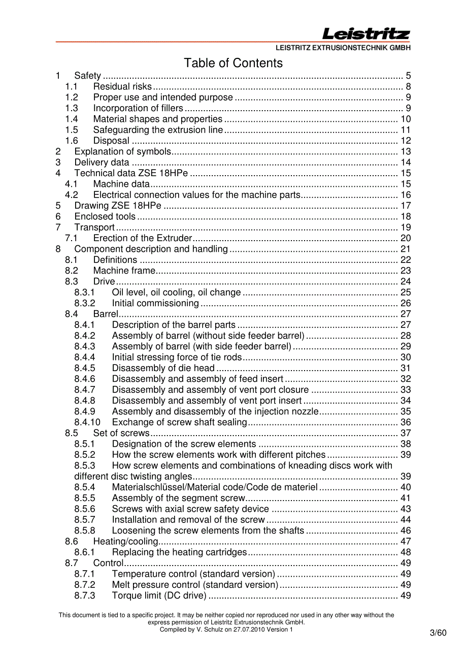 热熔挤出机 Operation Manual for HME_第3页