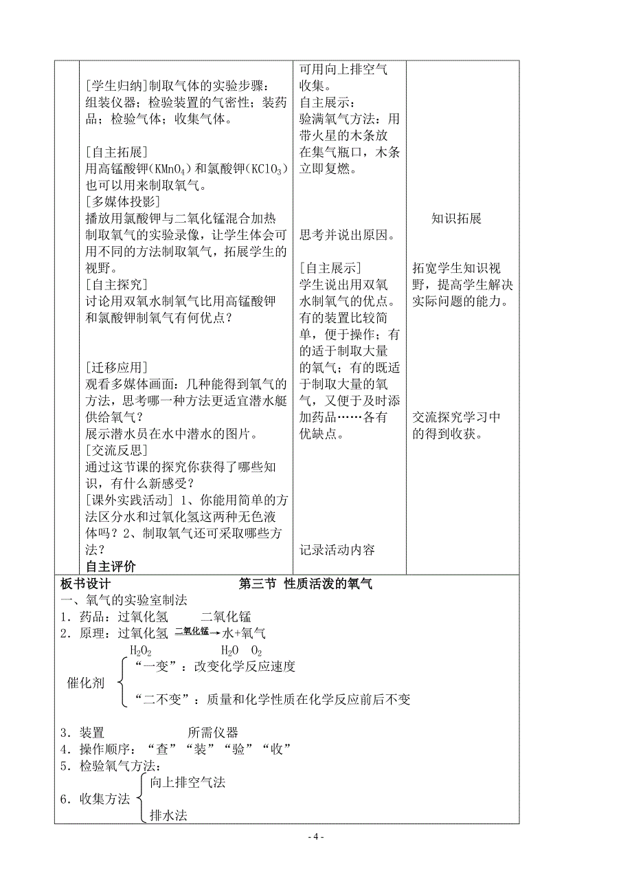 性质活泼的氧气教学设计_第4页