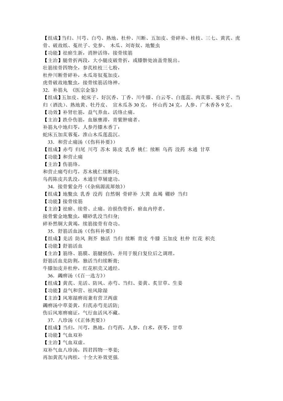 中医医院骨伤科常用方剂(120首)_第5页