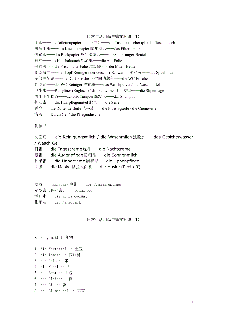 日常德语及计算机_第1页