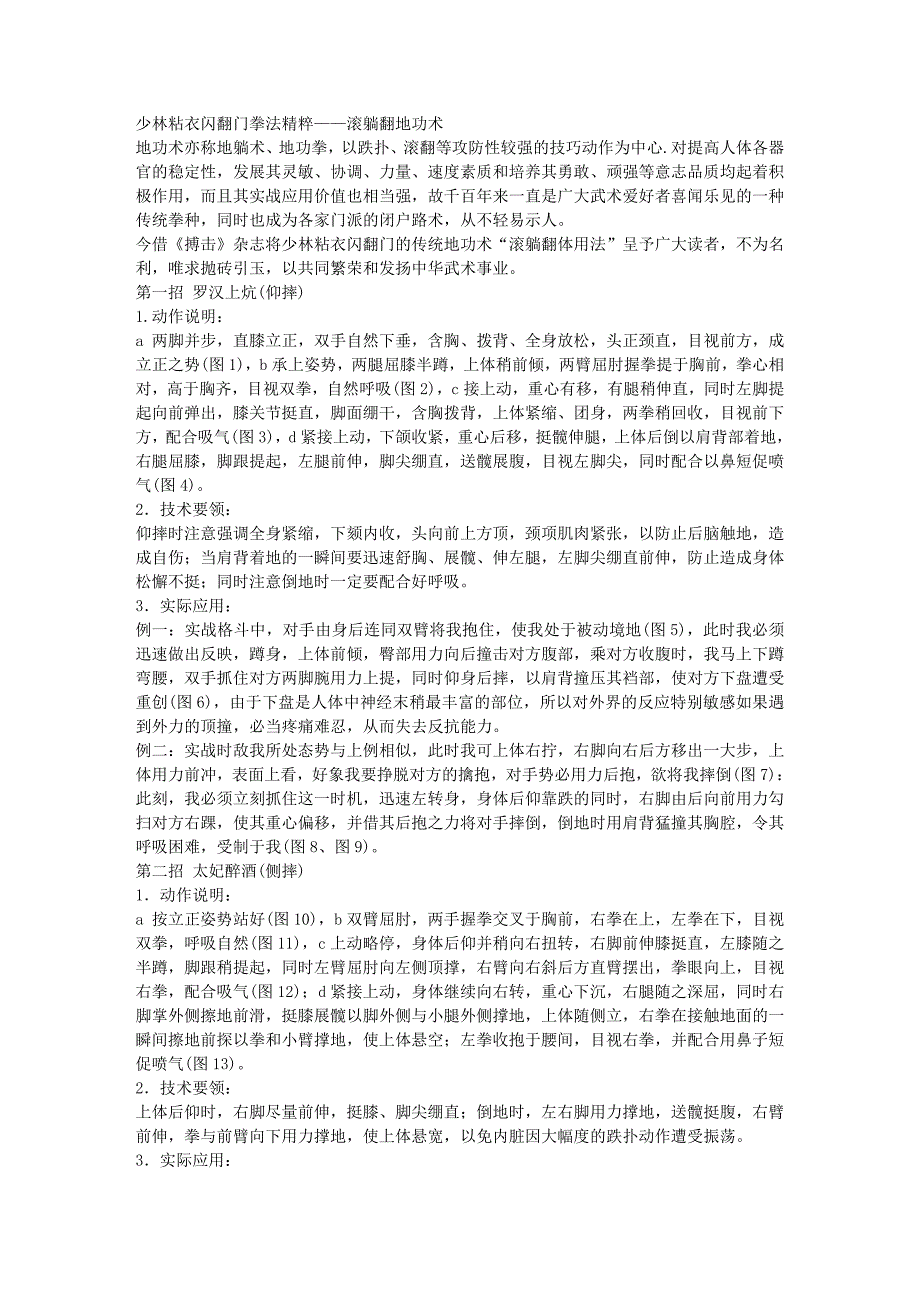 少林粘衣闪翻门拳法精粹——滚躺翻地功术_第1页