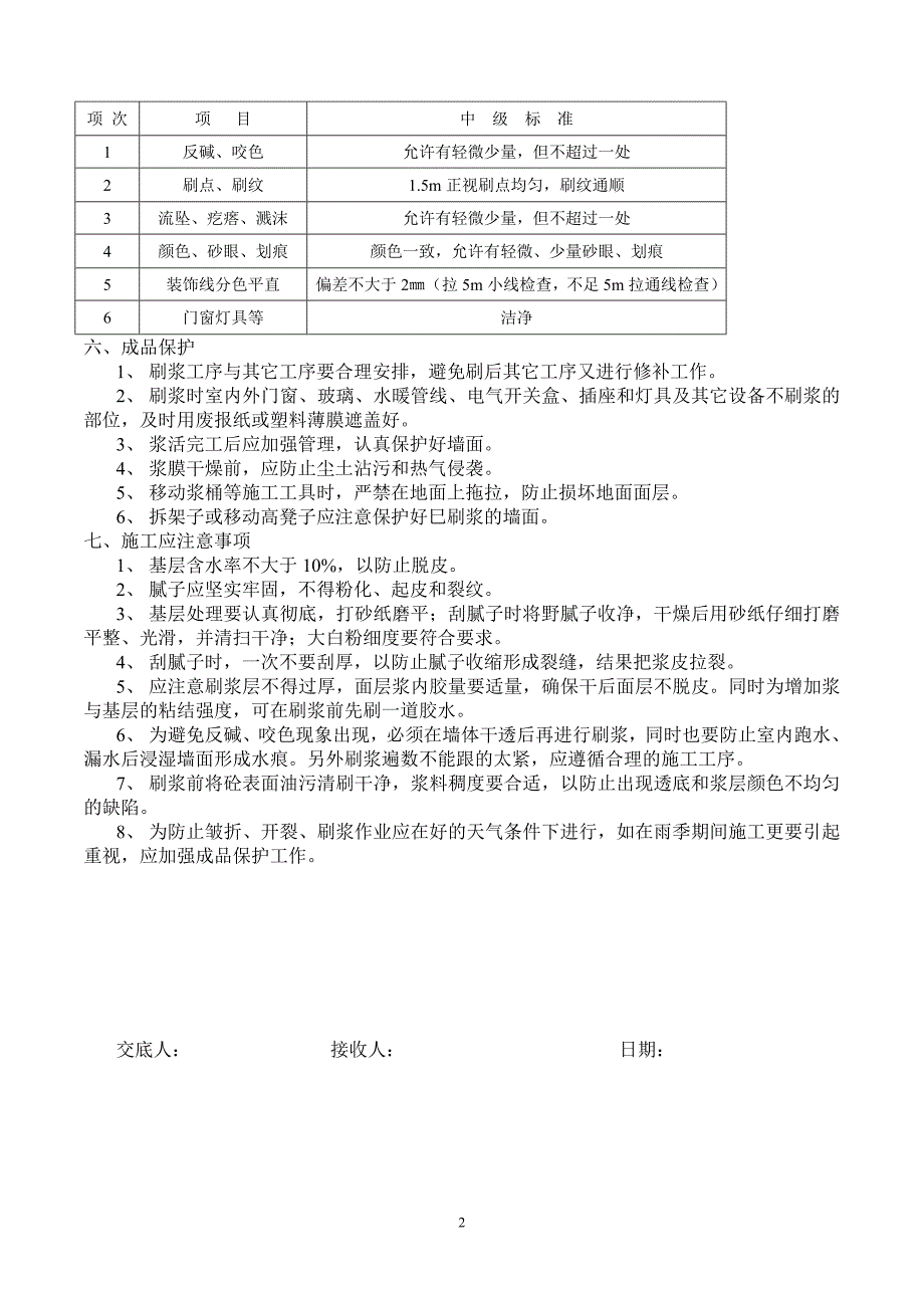 技术交底(室内刷涂料)_第2页