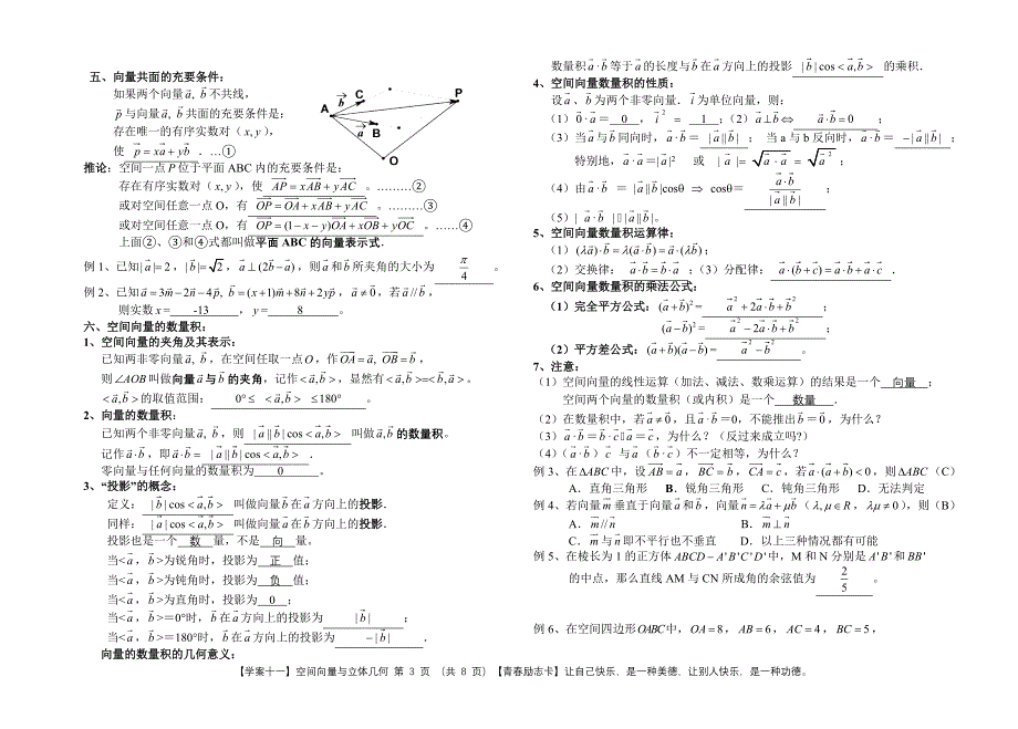 空间向量与立体几何专题复习_第3页