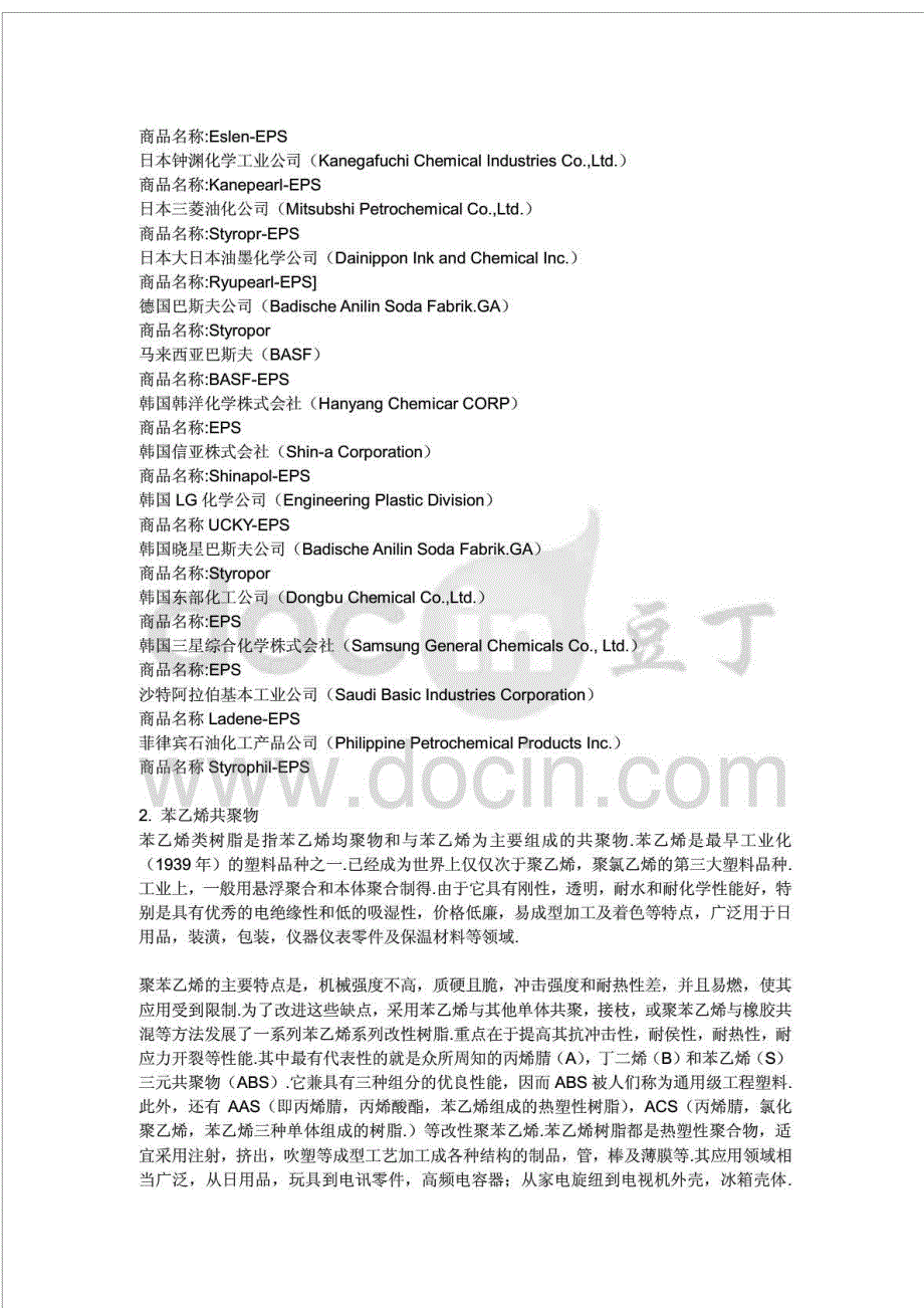 工程塑料技术特性及国外牌号对照_第4页