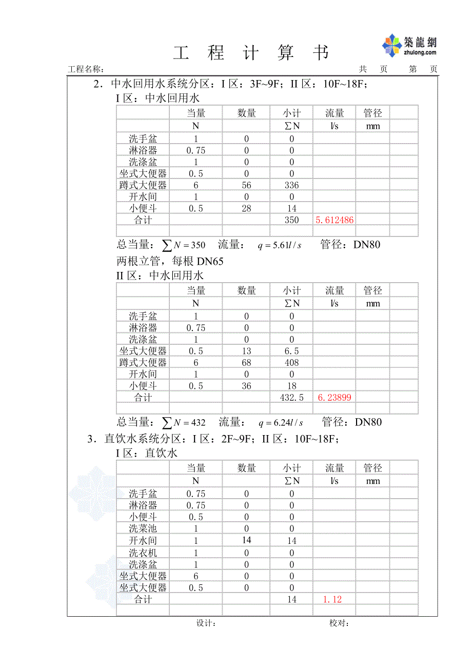 某18层高层建筑给排水设计计算书_第2页