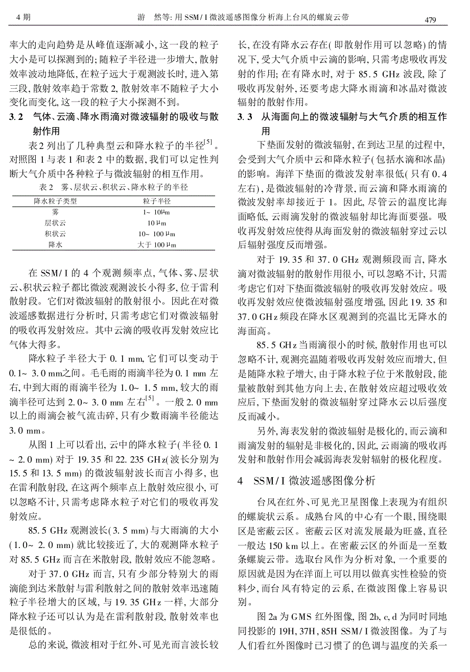 用ssmi微波遥感图像分析海上台风的螺旋云带_第3页