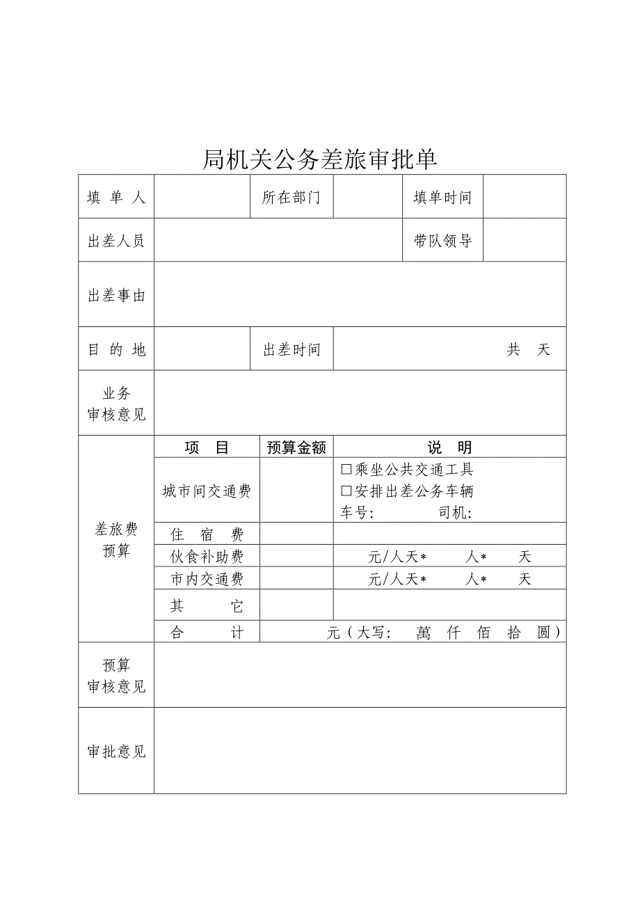 机关公务差旅审批单_第1页