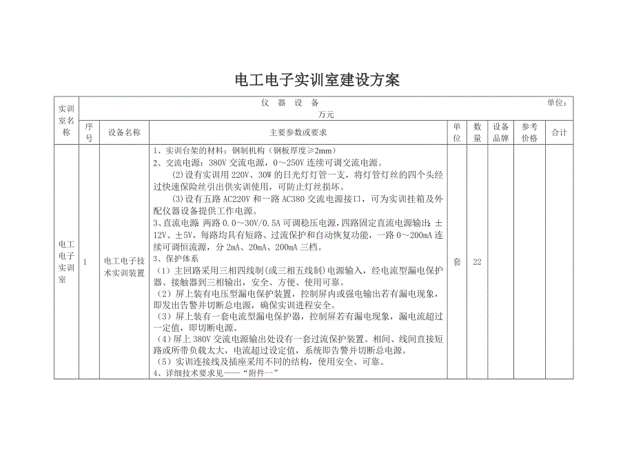 电工电子实训室建设_第1页