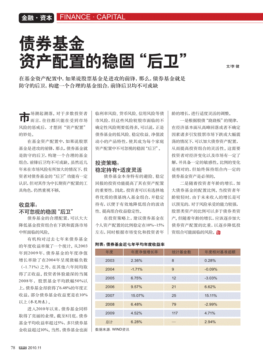 债券基金资产配置的稳固_后卫__第1页