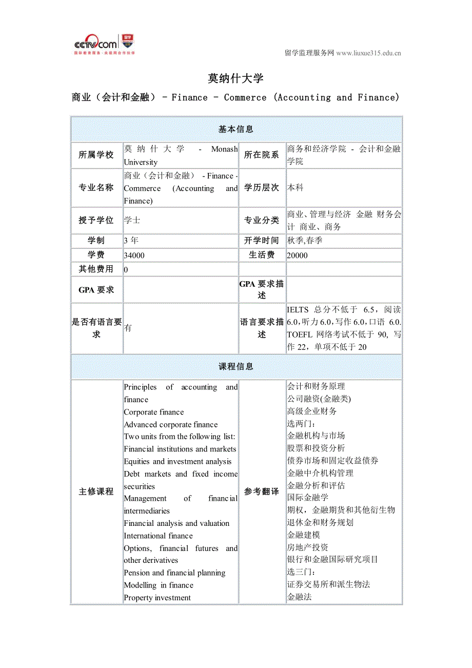 莫纳什大学商业(会计和金融)本科_第1页