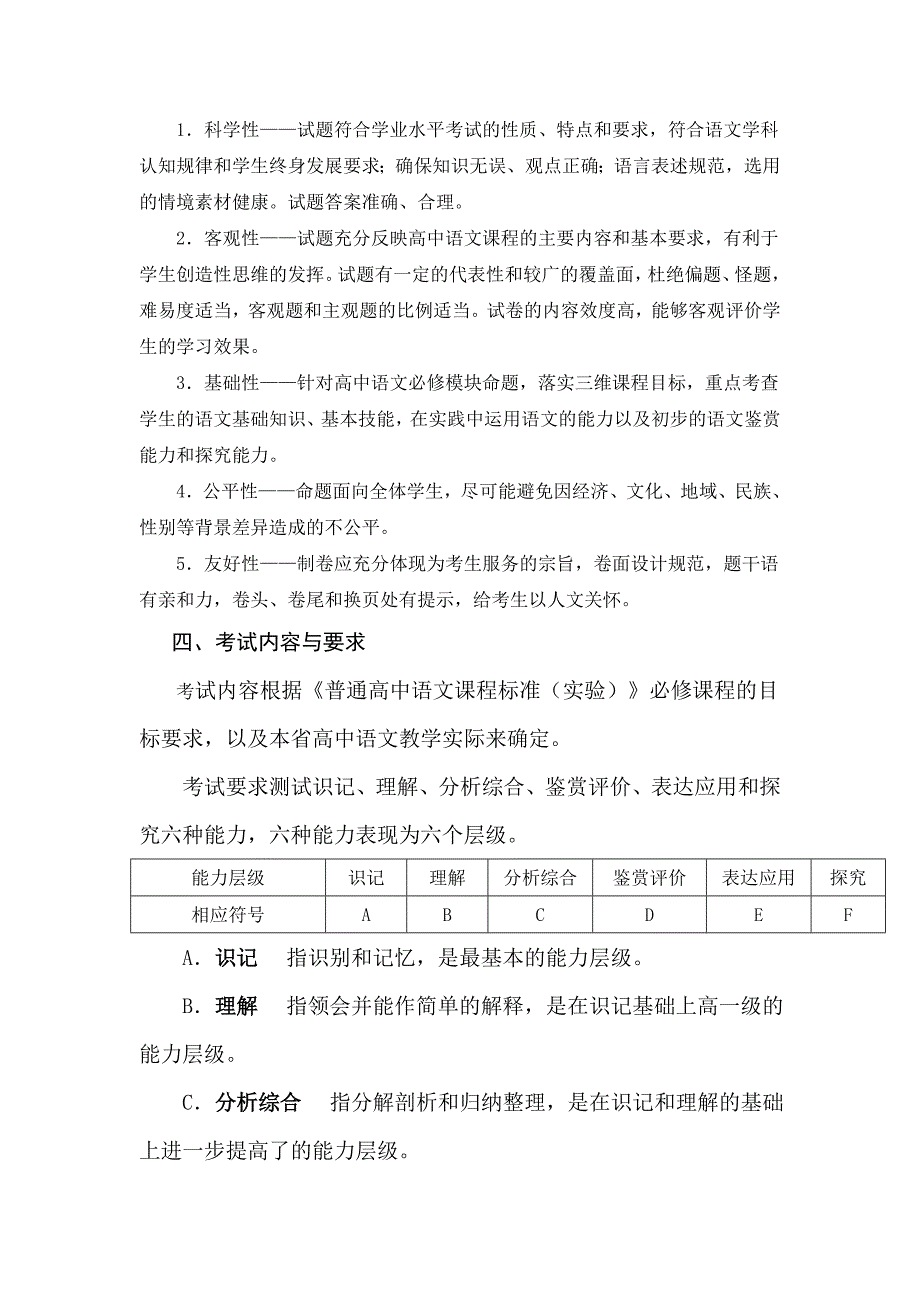 2011年湖南省普通高中学业水平考试大纲_第2页