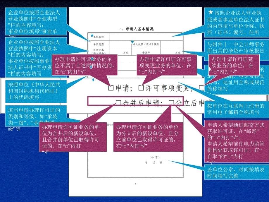 承装（修、试）电力设施许可证申请材料填报说明_第5页