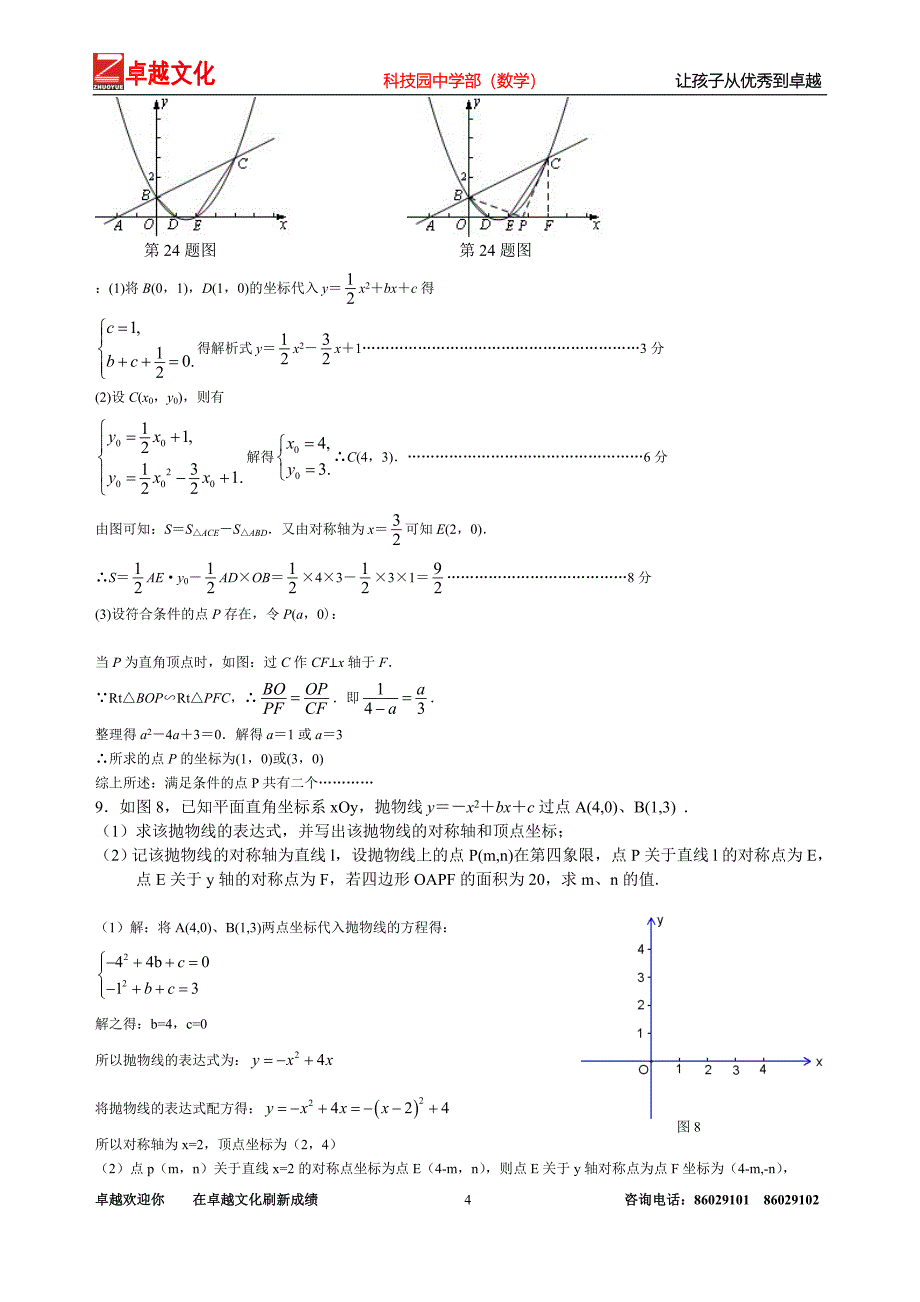 二次函数最大利益和面积教提高_第4页