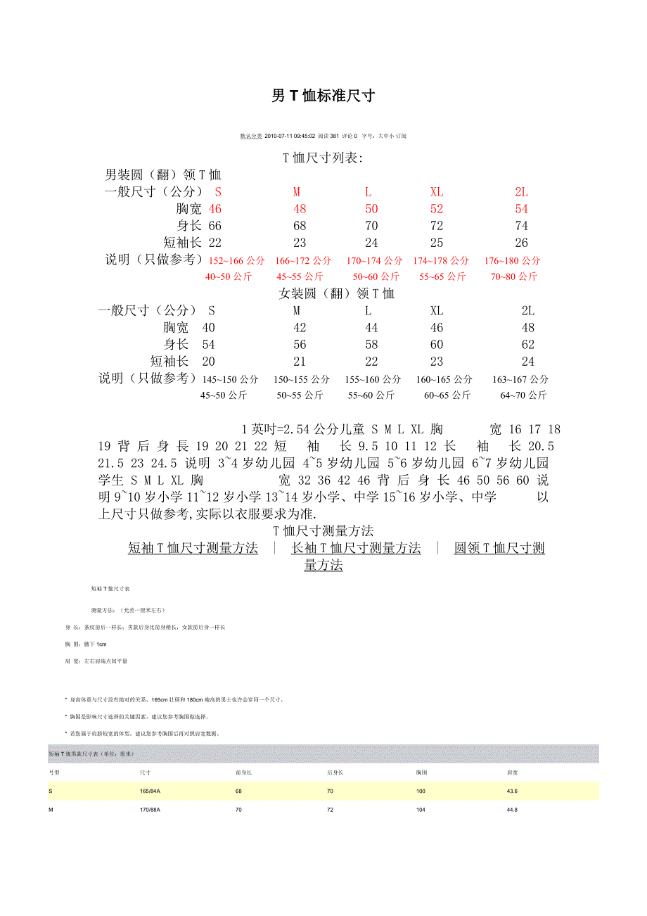 男t恤标准尺寸_第1页