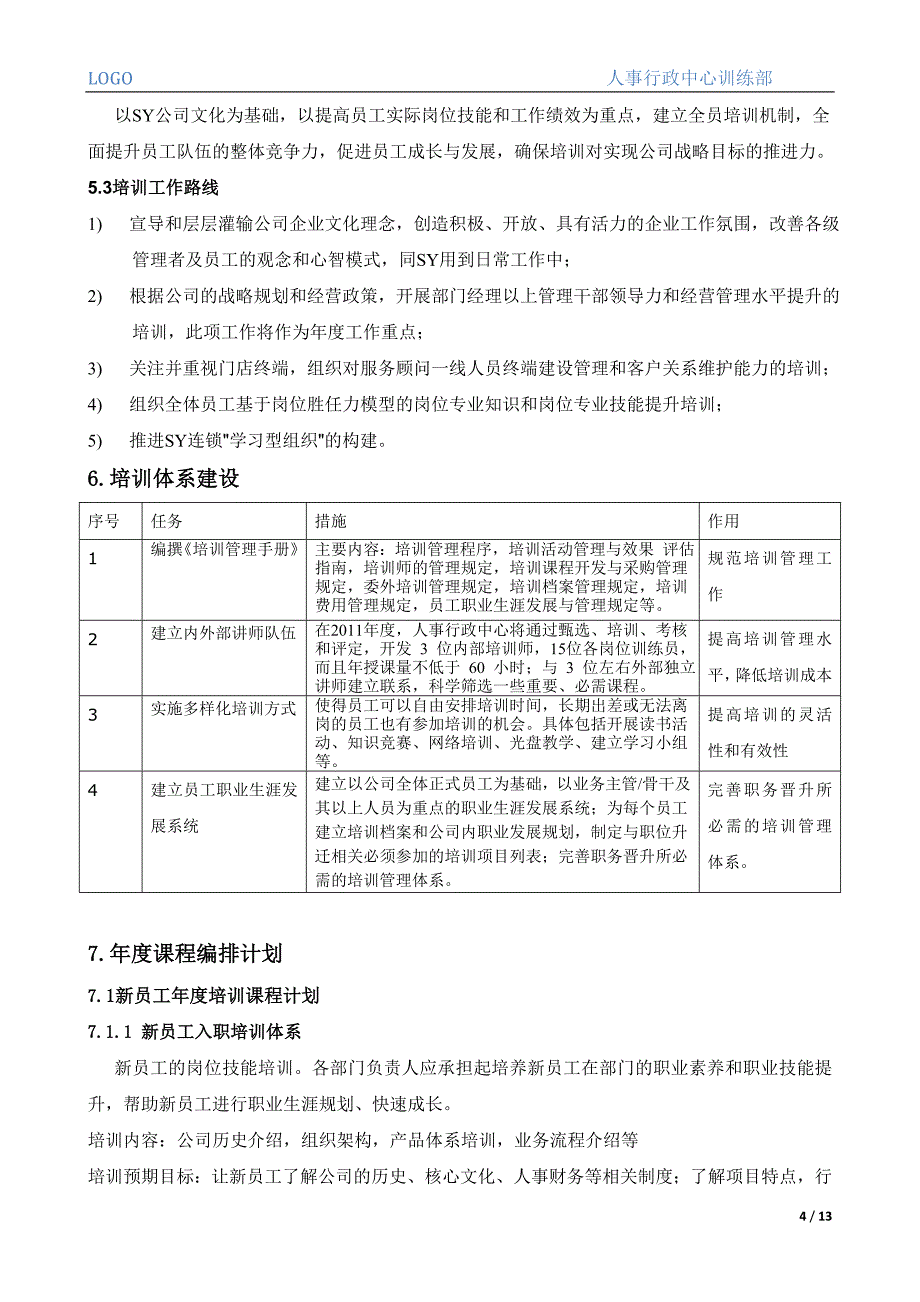 年度新员工培训计划书_第4页