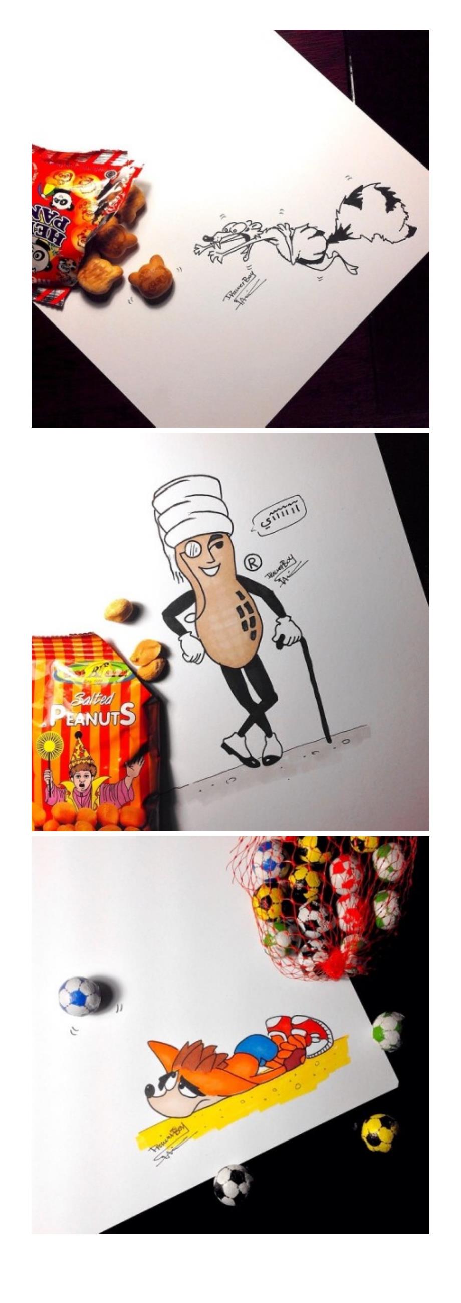 零食与手绘结合的创意漫画_第2页