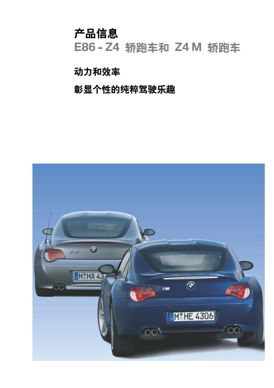 宝马E86 - Z4 轿跑车和 Z4 M 轿跑车技术培训手册_第3页